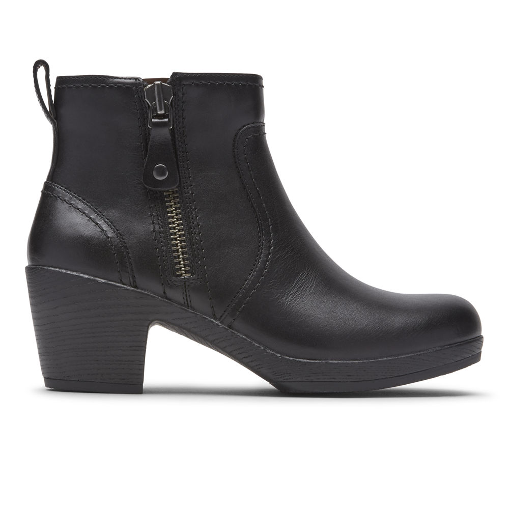 Botas Rockport Mujer Mexico - Cobb Hill Presley Zipper Negros - SFOKW3852